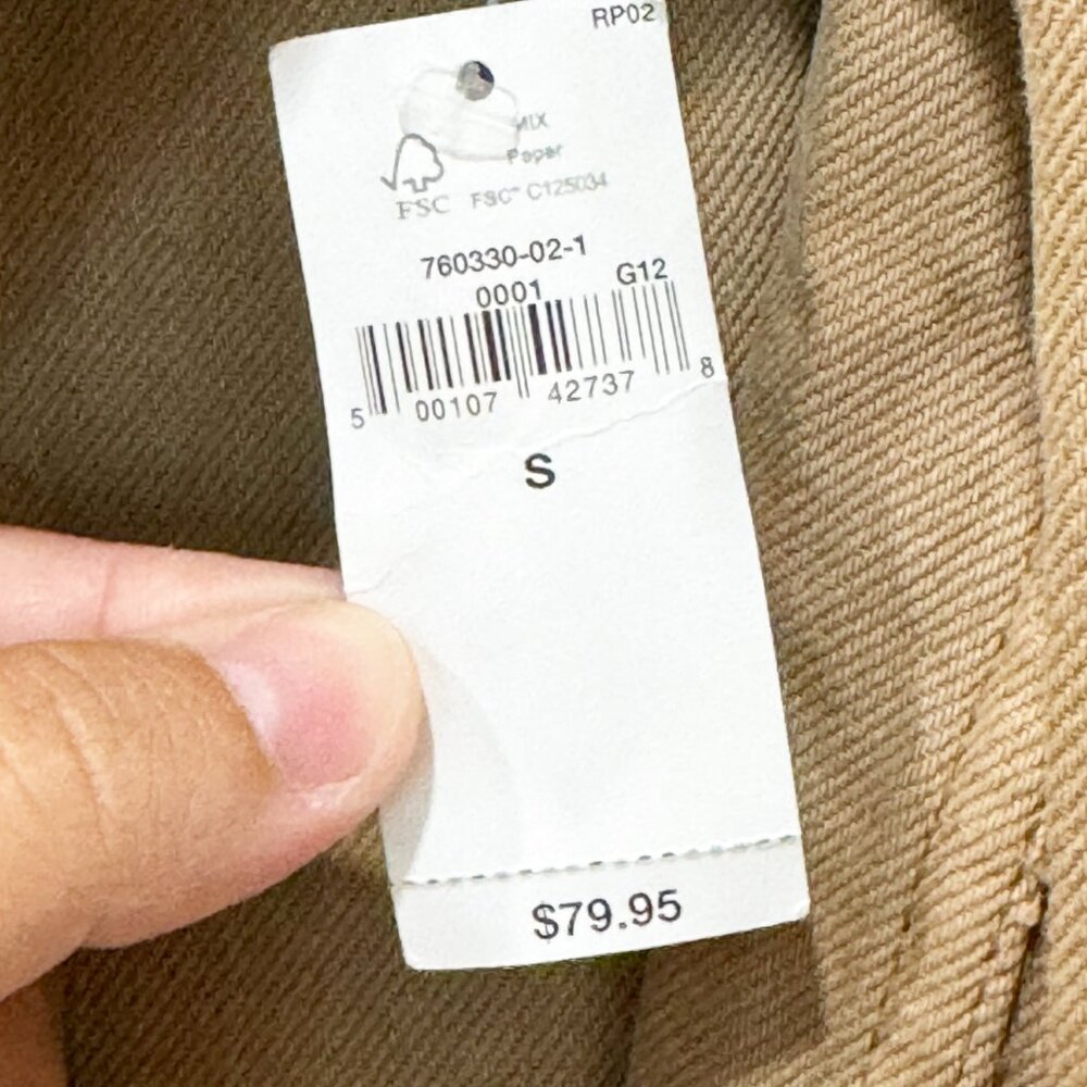 NWT Gap Mens Tan Khaki Denim Utility Overshirt - Picture 7 of 8